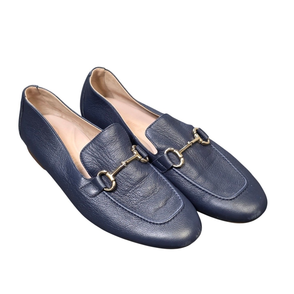 Paul Green Leather Super Soft Bit Loafers Women's Size US 10 Navy Austria Made